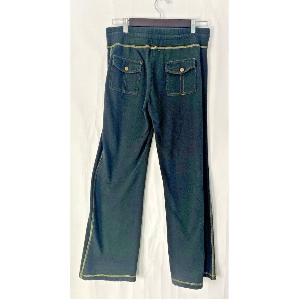 BCBG Maxazria Y2K Vintage Track Pants Blue Straight Leg Logo Women’s Size Large - Picture 2 of 16